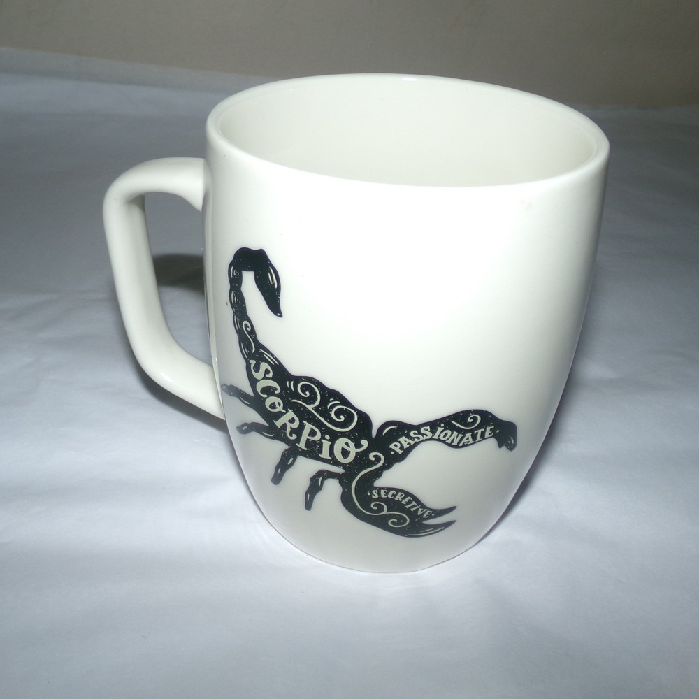 Threshold Porcelain Scorpio Horoscope Mug White Black Zodiac Astrology Mug